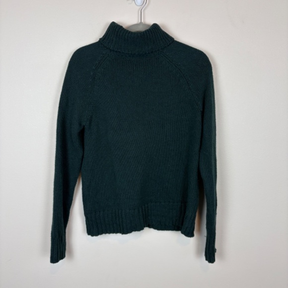 TenTree Highline Wool Turtleneck Sweater in Dark Forest Green - Size Medium - Picture 3 of 5